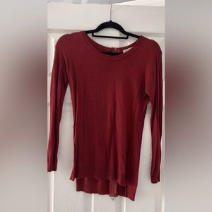 Red sweater with zipper up back
